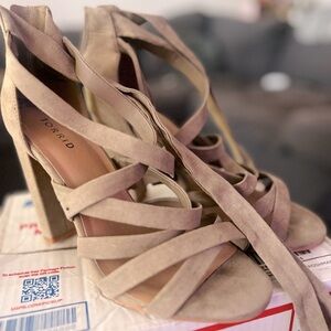 Strappy Lace-Up Wrap Heels
